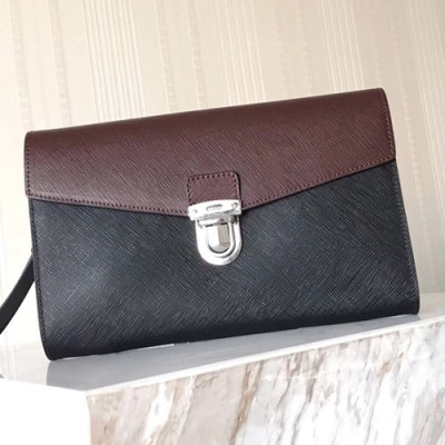 Prada Saffiano Mens Clutch Bag ,24CM - 프라다 사피아노 남성용 클러치백 2VF075-2,24CM,블랙+와인