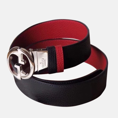 Gucci 2019 Mens GG Buckle Leather Belt - 구찌 신상 남성 GG 버클 레더 벨트 Guc0645x.Size(4.0cm).블랙은장