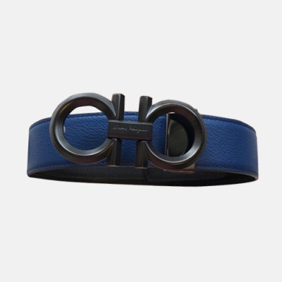 Salvatore Ferragamo 2019 Mens Gancio Leather Belt - 살바토레 페라가모 남성 간치니 레더 벨트 Fer0110x.Size(3.5CM).네이비검장