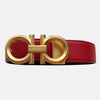 Salvatore Ferragamo 2019 Mens Gancio Leather Belt - 살바토레 페라가모 남성 간치니 레더 벨트 Fer0113x.Size(3.5CM).레드금장