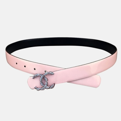 Chanel 2019 Ladies Classic CC Buckle Leather Belt - 샤넬 여성 클랙식 CC 버클 레더 벨트 Cnl0154x.Size(3.0CM).연핑크