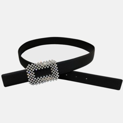 Roger Vivier 2019 Ladies Leather Satin Belt - 로저비비에 여성 새틴 레더 벨트 Rog0020x.Size(3.0cm).블랙