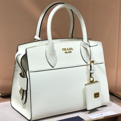 Prada Saffiano Tote Shoulder Bag,26cm - 프라다 사피아노 여성용 토트 숄더백 ,1BA045,26cm,화이트