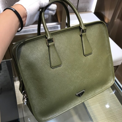 Prada Saffiano Mens Business Bag ,37.5CM - 프라다 사피아노 남성용 서류가방 VS0364-4,37.5CM,카키