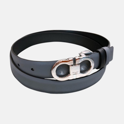 Salvatore Ferragamo 2019 Ladies Gancini Leather Belt - 살바토레 페라가모 여성 간치니 레더 벨트 Fer0128x.Size(2.5CM).그레이은장