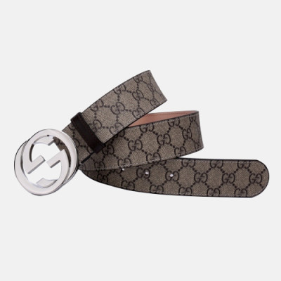 Gucci 2019 Mens GG Buckle Leather Belt - 구찌 신상 남성 GG 버클 레더 벨트 Guc0681x.Size(4.0cm).브라운은장