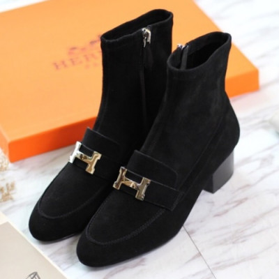 Hermes 2019 H-kelly Ladies Leather Ankel Boots - 에르메스 여성 켈리 레더 앵클부츠 Her0094x.Size(225 - 250).블랙