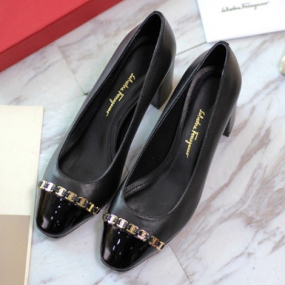 Salvator Ferragamo 2019 Ladies Strap Leather Pumps  - 살바토레 페레가모 여성 스트랩 레더 펌프스 Fer0130x.Size(225 - 250).블랙