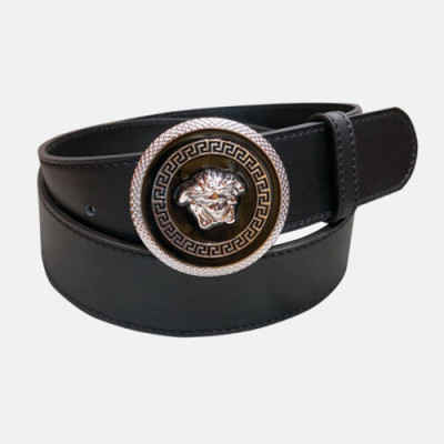 Versace 2019 Collection Ladies Medusa Steel Buckle Leather Belt- 베르사체 컬렉션 여성 메두사 스틸 버클 레더 벨트 Ver0113x.Size(3.8cm).블랙