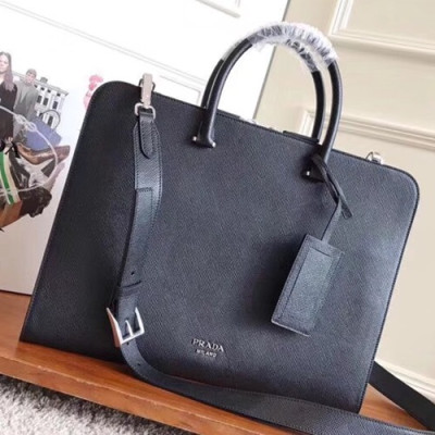 Prada Saffiano Mens Business Bag ,38CM - 프라다 사피아노 남성용 서류가방 2VN006-3,38CM,블랙