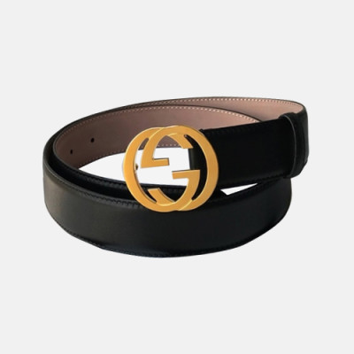 Gucci 2019 Mens GG Buckle Business Leather Belt - 구찌 신상 남성 GG 버클 비지니스 레더 벨트 Guc0692x.Size(3.7cm).블랙금장