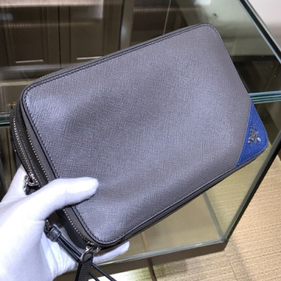 Prada Mens Clutch Bag ,23.5CM - 프라다 남성용 클러치백 2VF052-8,23.5CM,그레이+블루