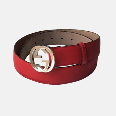 Gucci 2019 Ladies GG Buckle Business Leather Belt - 구찌 신상 여성 GG 버클 비지니스 레더 벨트 Guc0694x.Size(3.7cm).레드은장