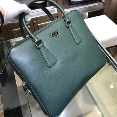 Prada Saffiano Mens Business Bag,36CM - 프라다 사피아노  남성용 서류가방 2VE368-33 ,36CM,그린