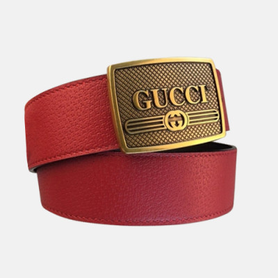 [매장판]Gucci 2019 MM/WM Box Logo Buckle Leather Belt - 구찌 남자 박스 로고 버클 레더 벨트 Guc0705x.Size(4.0cm).레드금장