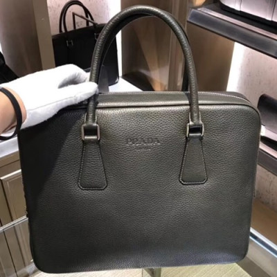 Prada Leather Mens Business Bag,36CM - 프라다 레더 남성용 서류가방 2VE305-5 ,36CM,카키그레이