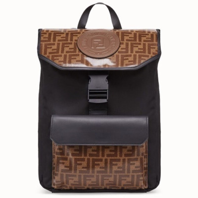 Fendi 2019 Nylon Back Pack ,41CM - 펜디 2019 나일론 남여공용 백팩  FENB0072,41CM,블랙+브라운 - 지수