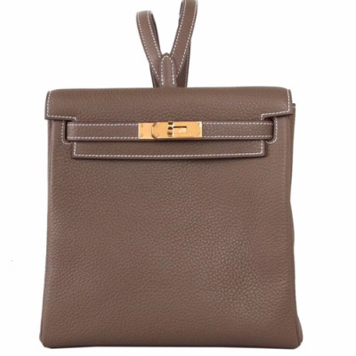 Hermes Kelly Ado Back Pack ,22cm - 에르메스 켈리 아도 여성용 백팩 HERB0559,22cm,카키그레이