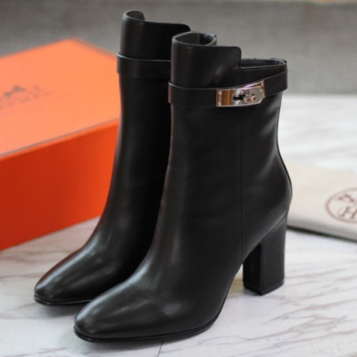 Hermes 2019 H-kelly Ladies Leather Ankel Boots - 에르메스 여성 켈리 레더 앵클부츠 Her0119x.Size(225 - 245).블랙