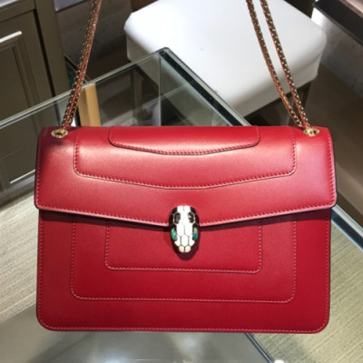 Bvlgari Serpenti Forever Chain Shoulder Bag,28CM - 불가리 세르펜티 포에버 체인 숄더백,BVLB0036,28cm,다크레드