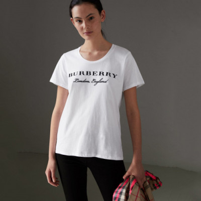 Burberry 2019 Ladies Crew -neck Cotton Short Sleeved Tshirt - 버버리 여성 크루넥 고튼 반팔티 Bur0472x.Size(s - 2xl).4컬러(화이트.블랙.레드.그레이)