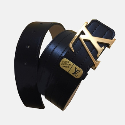 Louis vuitton 2019 Mens Initial Logo Leather Belt - 루이비통 남성 이니셜 로고 버클 레더 벨트 Lou0784x.Size(3.8cm).블랙금장