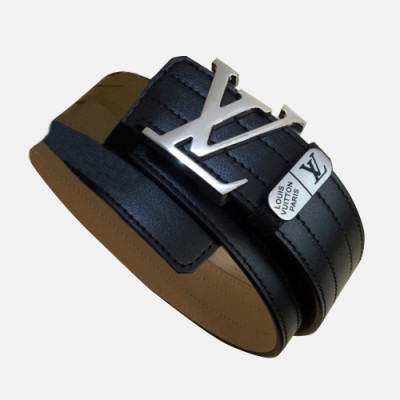 Louis vuitton 2019 Mens Initial Logo Leather Belt - 루이비통 남성 이니셜 로고 버클 레더 벨트 Lou0784x.Size(3.8cm).블랙은장