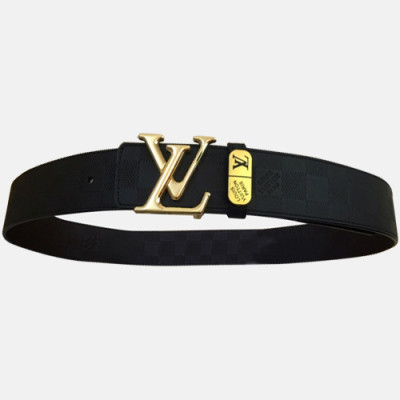 Louis vuitton 2019 Mens Initial Logo Leather Belt - 루이비통 남성 이니셜 로고 버클 레더 벨트 Lou0787x.Size(4.0cm).블랙금장