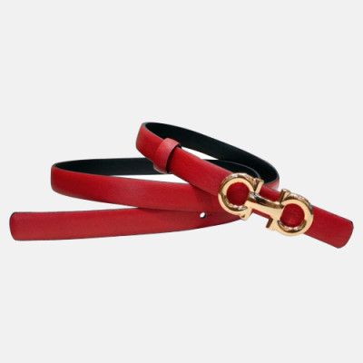 Salvatore Ferragamo 2019 Ladies Gancini Buckle Leather Belt - 살바토레 페라가모 여성 간치니 버클 레더 벨트 Fer0175x.Size(1.5cm).레드금장