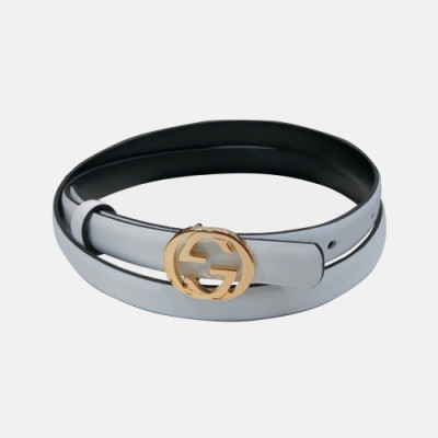 Gucci 2019 Ladies GG Buckle Business Leather Belt - 구찌 신상 여성 GG 버클 비지니스 레더 벨트 Guc0746x.Size(1.5cm).화이트금장