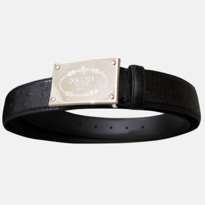 Prada 2019 Mens Classic Box Logo Business Leather Belt - 프라다 남성 신상 클래식 박스 로고 비지니스 레더 벨트 Pra0474x.Size(3.5cm).블랙은장