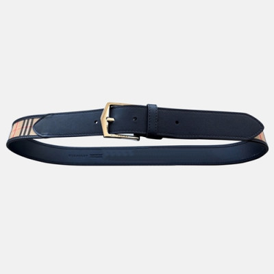 Burberry 2018 London Signature Mens Check Leather Belt - 버버리 남성 런던 시그니처 체크 레더 벨트 Bur0477x.Size(3.5CM).체크네이비은장