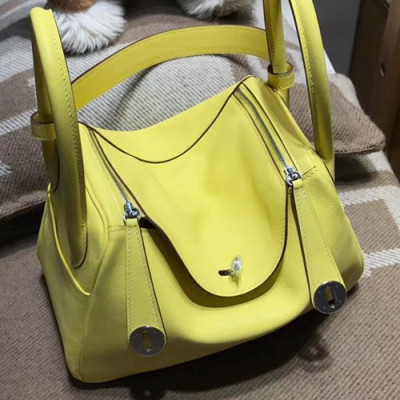 Hermes Lindy Swift Leather Tote Shoulder Bag ,26cm - 에르메스 린디 스위프트 레더 여성용 토트 숄더백 HERB0593,26cm,라이트옐로우