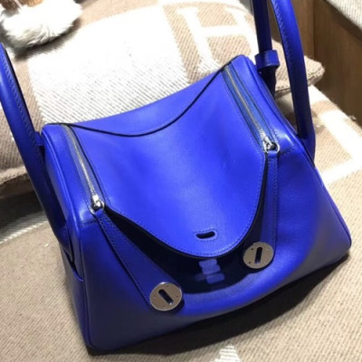 Hermes Lindy Swift Leather Tote Shoulder Bag ,26cm - 에르메스 린디 스위프트 레더 여성용 토트 숄더백 HERB0594,26cm,블루