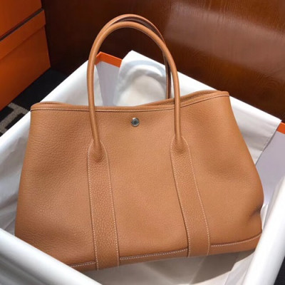 Hermes Garden Party Leather Tote Bag,36cm - 에르메스 가든파티 레더 여성용 토트백 HERB0643, 36cm,카멜