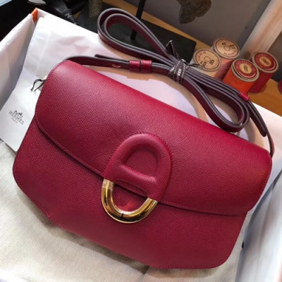 Hermes Cherche Epsom Leather Shoulder Bag - 에르메스 쉐르쉐 엡송 레더 여성용 숄더백 HERB0654,와인