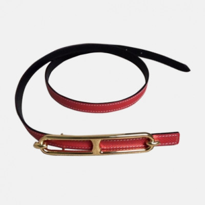 [매장판]Hermes 2019 Ladies Roulis 'H'Buckle Leather Belt - 에르메스 여성 H버클 레더 벨트 Her0139x.Size(1.3cm).레드금장