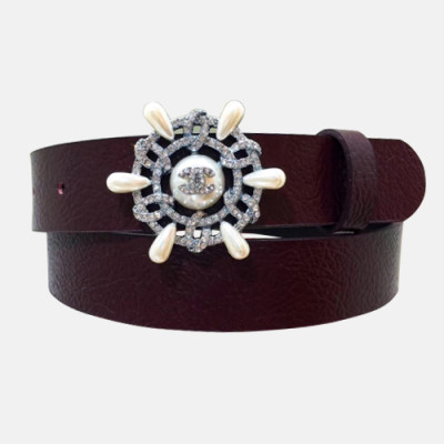 Chanel 2019 Ladies  Embellished Satin Juwel Buckle Leather Belt - 샤넬 여성 엠벨리쉬 새틴 쥬얼 버클 레더 벨트 Cnl0254x.Size(3.0cm).브라운