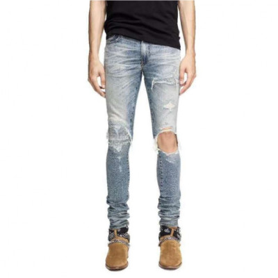 Amiri 2019 Mens Denim Slim Fit Pants - 아미리 신상 남성 슬림핏 데님 팬츠 Ami0029x.Size(28 - 42).블루