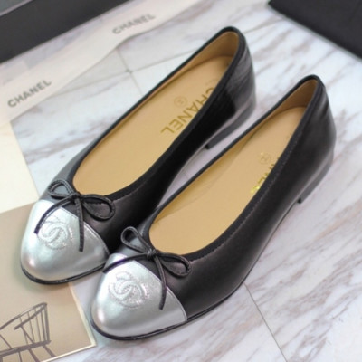 Chanel 2018 Ladies Classic CC Logo Ribbon Ballet Flat Shoes - 샤넬 여성 클랙식 CC 로고 리본 발렛 플랫 슈즈 Cnl0289x.Size(225 - 255).실버