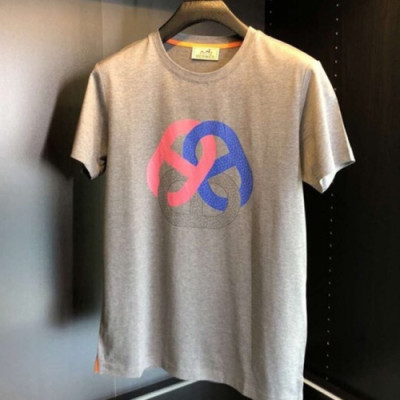 Hermes 2019 Mens Crew - neck Cotton Short Sleeved Tshirt - 에르메스 남성 크루넥 실켓면 반팔티 Her0148x.Size(m - 2xl).그레이