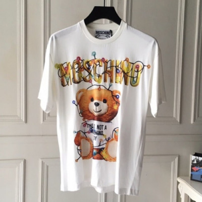 Moschino 2019 Mm/WmCrew -neck Cotton Short Sleeved T-shirt - 모스키노 남자 크루넥 고튼 반팔티 Mos005x.Size(2xs - s).화이트