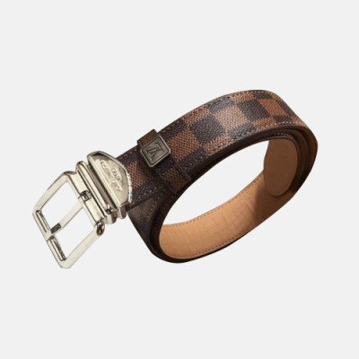 Louis vuitton 2019 Mens Classic Logo Buckle Damier Leather Belt - 루이비통 남성 신상 클래식 로고 버클 다미에 레더 벨트 Lou0837x.Size(3.5cm).브라운은장