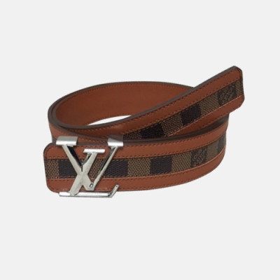 Louis vuitton 2019 Mens Signature Initial Logo Buckle Leather Belt - 루이비통 남성 신상 시그니처 이니셜 로고 버클 레더 벨트 Lou0845x.Size(3.8cm).브라운은장