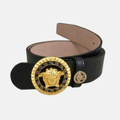 Verasace 2019 Mens Medusa Steel Buckle Leather  Belt - 베르사체 남성 메두사 스틸 버클 레더 벨트 Ver0156x.Size(3.8cm).블랙금장