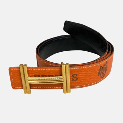 Hermes 2019 Mens Business Initial Logo Leather Belt - 에르메스 남성 비지니스 이니셜 로고 가죽 벨트 Her0160x.Size(3.8cm).오렌지금장