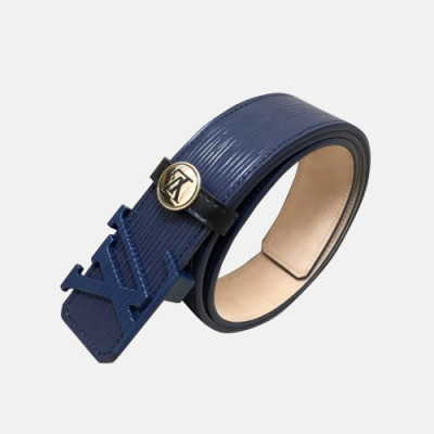 Louis vuitton 2019 Mens Signature Initial Logo Buckle Leather Belt - 루이비통 남성 신상 시그니처 이니셜 로고 버클 레더 벨트 Lou0846x.Size(4.0cm).네이비