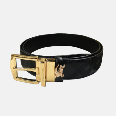 Burberry 2019 Mens Classic Logo Business Leather Belt - 버버리 남성 클래식 로고 비지니스 레더 벨트 Bur0541x.Size(3.5CM).블랙금장