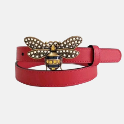 Gucci 2019 Ladies Queen Margaret Vintage Honeybee Pearl Steel Buckle Leather Belt - 구찌 신상 여성 퀸 마가렛 빈티지 꿀벌 진주 스틸 버클 레더 벨트 Guc0835x.Size(2.0cm).레드