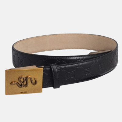 Gucci 2019 Mens Vintage Box Logo Steel Buckle Leather Belt - 구찌 신상 남성 빈티지 박스 로고 스틸 버클 레더 벨트 Guc0840x.Size(4.0cm).블랙금장